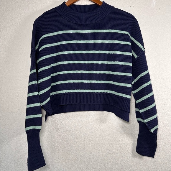 Free People Easy Street Stripe Crop Pullover Women's XS - Picture 2 of 7